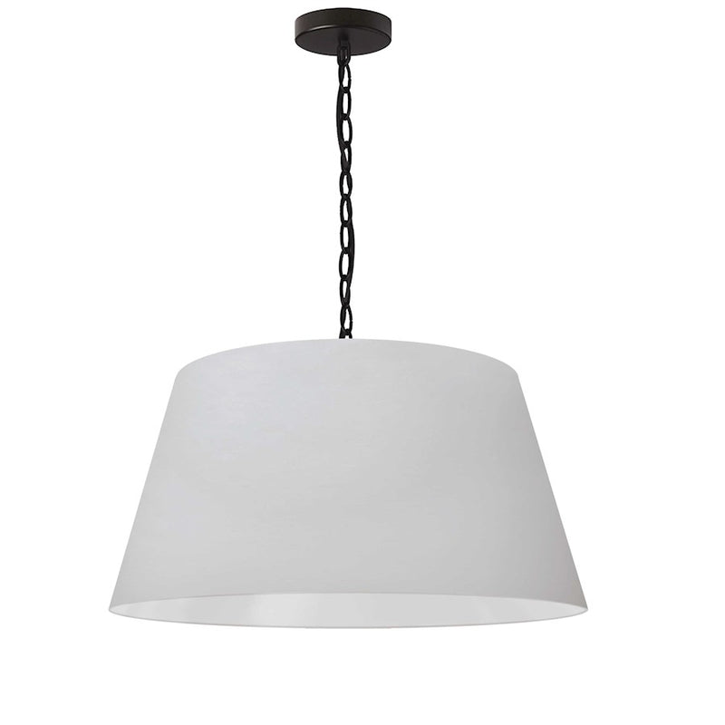 Dainolite Brynn 15in 1-Light Pendant | Transitional Matte White Fabric and Matte Black Metal | Kitchen Island & Dining Room | 15 x 15 | Model BRY-M-BK-790