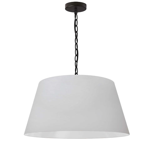 Dainolite Brynn 15in 1-Light Pendant | Transitional Matte White Fabric and Matte Black Metal | Kitchen Island & Dining Room | 15 x 15 | Model BRY-M-BK-790