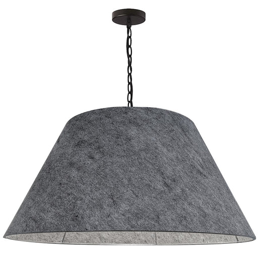 Dainolite Brynn 32in 1-Light Pendant | Transitional Grey Felt and Matte Black Metal | Kitchen Island & Dining Room | 32 x 32 x 16 in | Model BRY-XL-BK-500