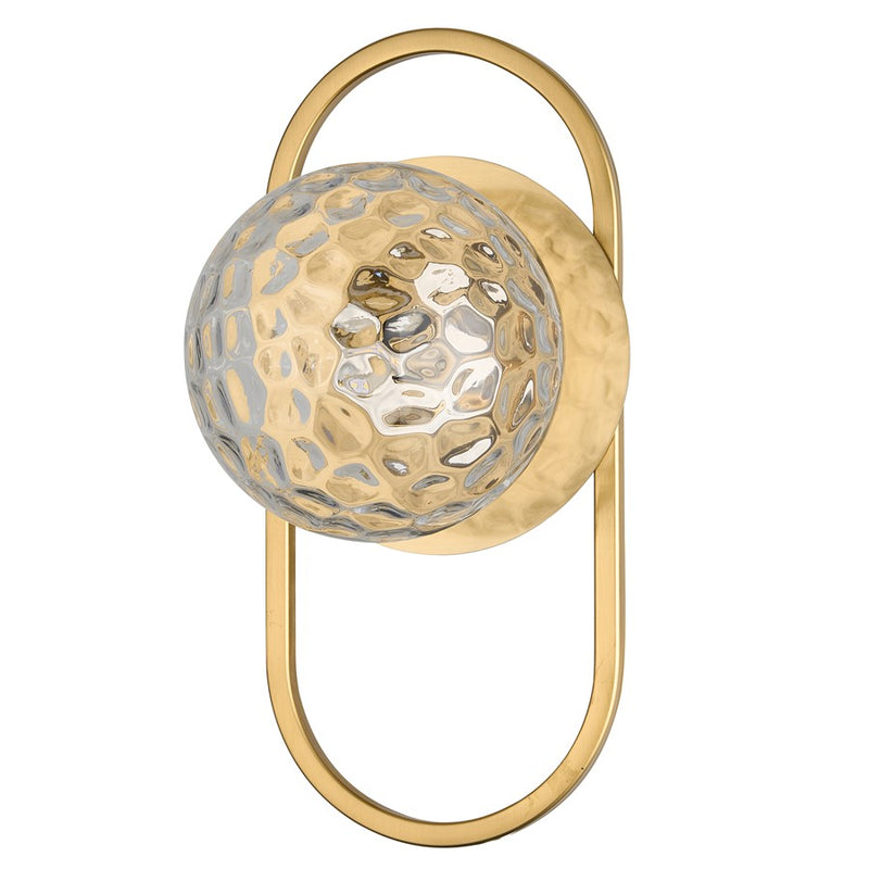 Dainolite Burlat 6in 1-Light Wall Sconce | Contemporary Aged Brass and Clear Glass | Hallway & Bedroom Accent | 6 x 6 x 12 in | Model BUR-121W-AGB-CLR