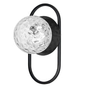 Dainolite Burlat 6in 1-Light Wall Sconce | Contemporary Matte Black and Clear Glass | Hallway & Bedroom Accent | 6 x 6 x 12 in | Model BUR-121W-MB-CLR