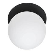 Dainolite Burlat 12.5in 1-Light Wall Sconce | Contemporary Matte Black Metal and White Glass | Hallway & Bathroom Accent | 12.5 x | Model BUR-131W-MB-WH