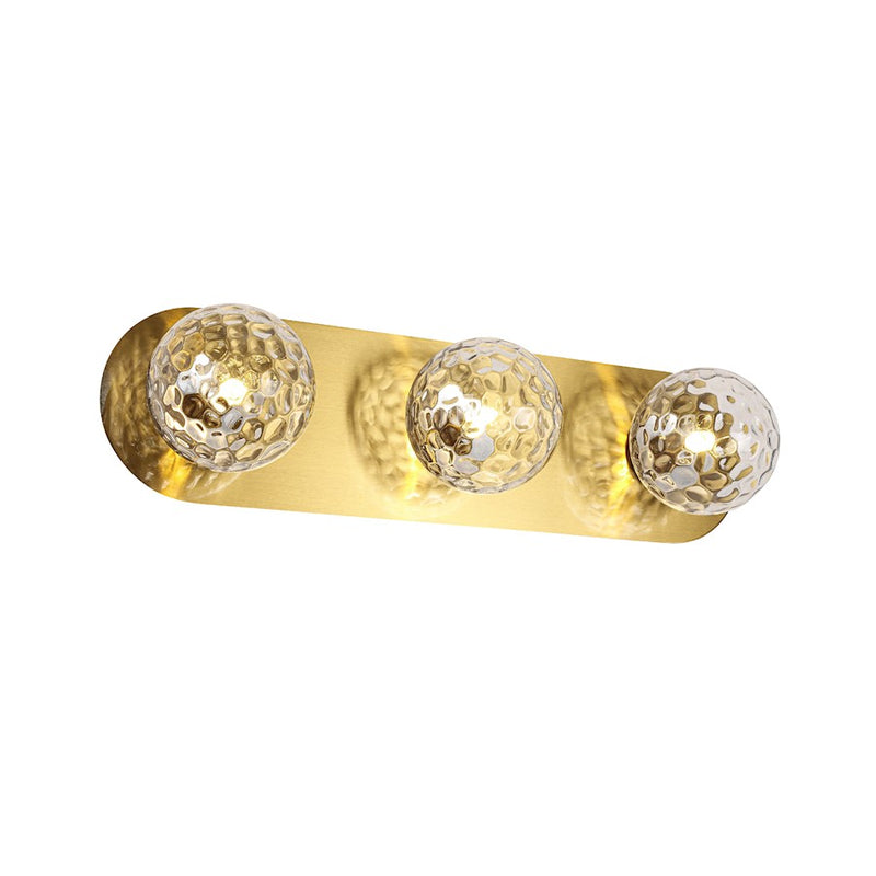 Dainolite Burlat 24in 3-Light Vanity Light | Contemporary Aged Brass and Clear Glass | Bathroom & Powder Room | 24 x 6 x 6 in | Model BUR-3W-AGB-CLR