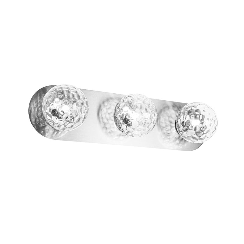 Dainolite Burlat 24in 3-Light Vanity Light | Contemporary Polished Chrome and Clear Glass | Bathroom Vanity | 24.5 x 6.25 x 6 in | Model BUR-3W-PC-CLR