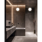 Dainolite Burlat 6in 1-Light Pendant | Contemporary Matte Black and White Glass | Kitchen Island | 6 x 6 x 6 in | Model BUR-51P-MB-WH