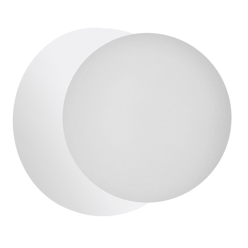 Dainolite Burlat 6in 1-Light Wall Sconce | Contemporary Matte White and White Glass | Hallway & Bathroom Accent | 6 x 6 x 6 in | Model BUR-51W-MW-WH