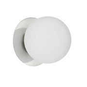 Dainolite Burlat 6in 1-Light Wall Sconce | Modern Polished Chrome and White Glass | Foyer & Hallway | 6 x 5.75 x 5.75 in | Model BUR-51W-PC-WH