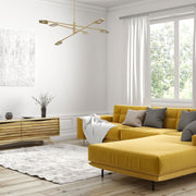 Dainolite Cari 40in 6-Light Chandelier | Modern Aged Brass and White Acrylic | Dining Room & Foyer | 40 x 40 x 9 in | Model CAR-4030LEDC-AGB