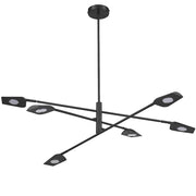 Dainolite Cari 40in 6-Light Chandelier | Modern Matte Black and White Acrylic | Dining Room & Foyer | 40 x 40 x 9 in | Model CAR-4030LEDC-MB
