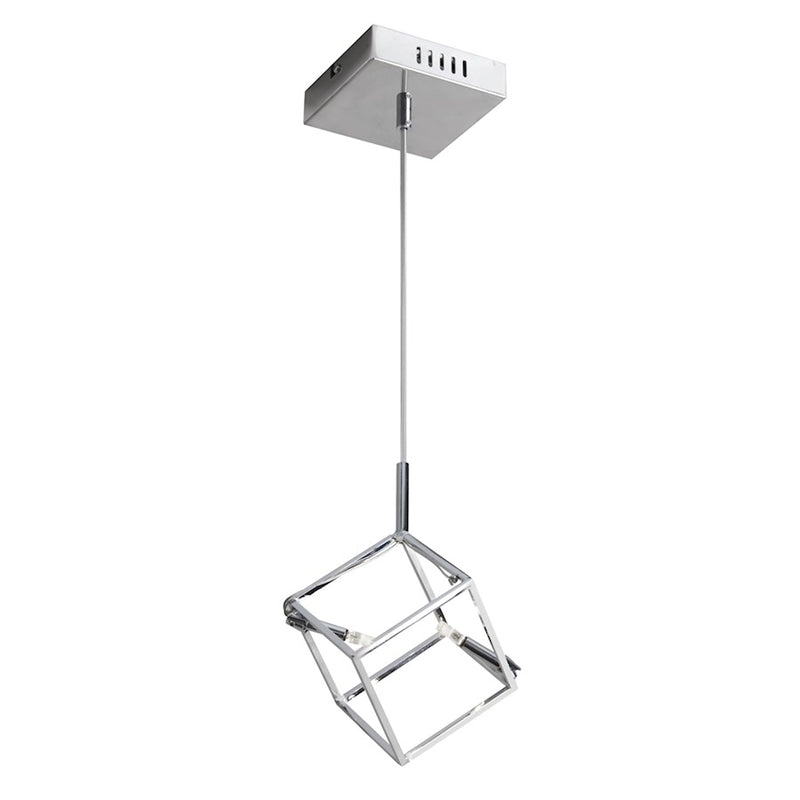 Dainolite Cubo 2-Light Pendant | Contemporary Polished Chrome Metal | Kitchen, Dinette & Bar | 5.5 x 6.5 x 7 in, Dimmable | Model CBE-52P-PC