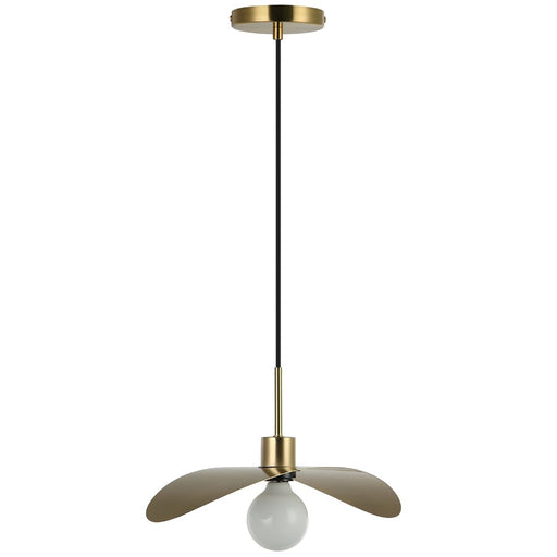 Dainolite Christobel 16in 1-Light Pendant | Aged Brass Metal and White Glass | Kitchen Island & Dining Room | 16 x 7 x 9.5 in | Model CBL-161P-AGB