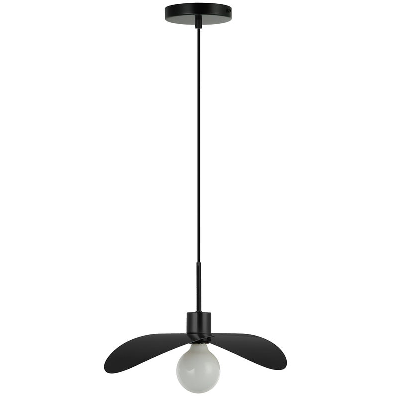 Dainolite Christobel 16in 1-Light Pendant | Matte Black Metal and White Glass | Kitchen Island & Dining Room | 16 x 7 x 9.5 in | Model CBL-161P-MB