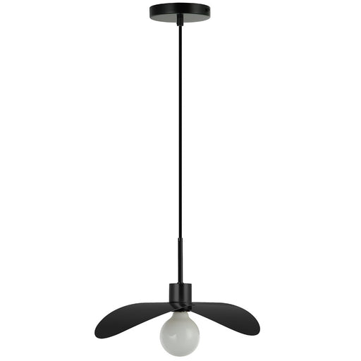 Dainolite Christobel 16in 1-Light Pendant | Matte Black Metal and White Glass | Kitchen Island & Dining Room | 16 x 7 x 9.5 in | Model CBL-161P-MB