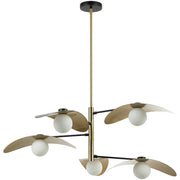 Dainolite Christobel 40in 5-Light Chandelier | Contemporary Aged Brass and Matte Black with White Glass | Dining Room | Model CBL-405C-AGB-MB