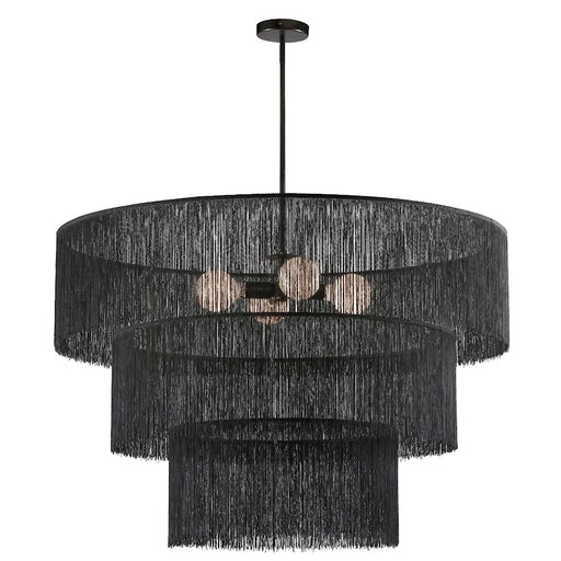 Dainolite Cadelaria 4 Light Chandelier, Matte Black/Black - CDL-404C-MB-BK