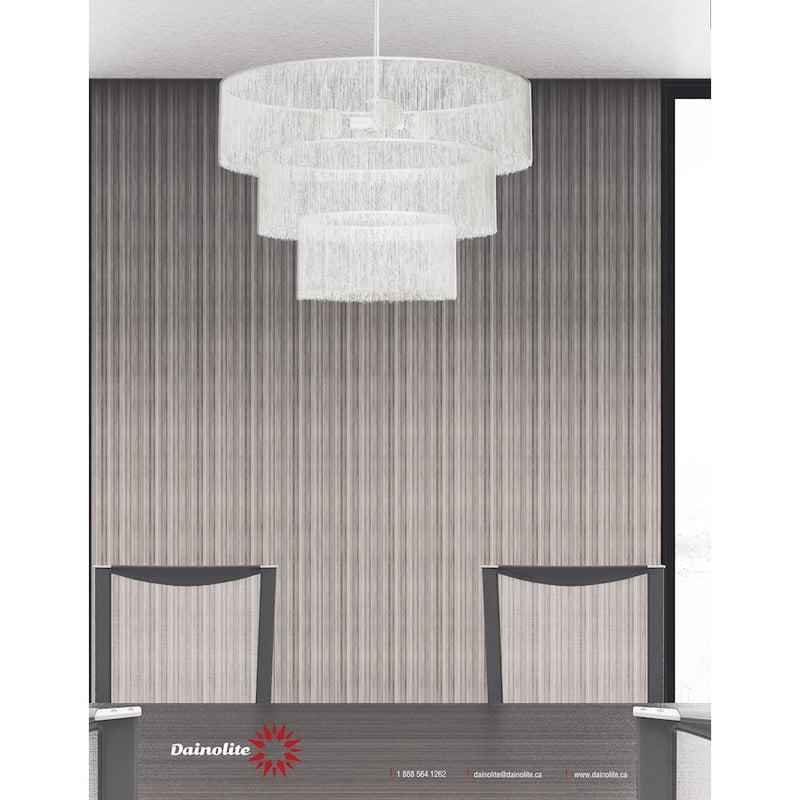 Dainolite Cadelaria 40in 4-Light Chandelier | Transitional Matte White and White String | Foyer & Dining Room | 40 x 40 x 25 in | Model CDL-404C-MW-WH