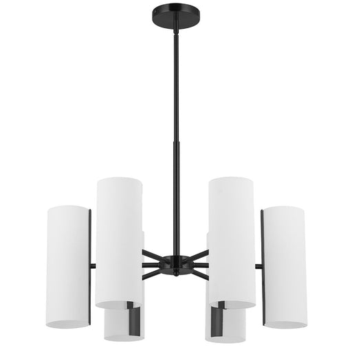 Dainolite Cleta 24in 6-Light Chandelier | Contemporary Matte Black and White Glass | Kitchen Island & Dining Room | Model CEA-246C-MB