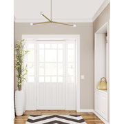 Dainolite Cerberus 62in 3-Light Linear Pendant | Contemporary Aged Brass Metal | Kitchen Island & Dining Room | 39 x 62 x 5 in | Model CEB-623P-AGB