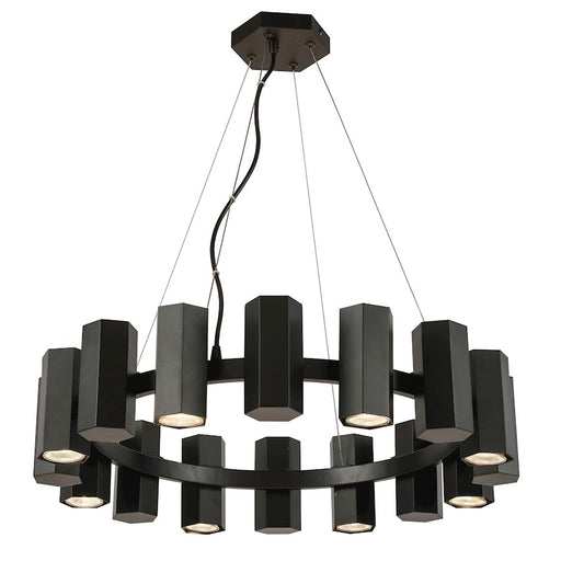 Dainolite Centella 24in 16-Light Chandelier | Modern Matte Black Metal | Living Room & Dining Room | 24 x 24 x 6 in | Model CEN-2416C-MB