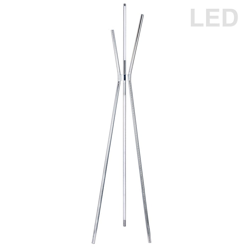 Dainolite Cerena 60in 4-Light LED Floor Lamp | Contemporary Polished Chrome Metal | Living Room & Bedroom Ambient Light | Model CER-3LEDF-PC