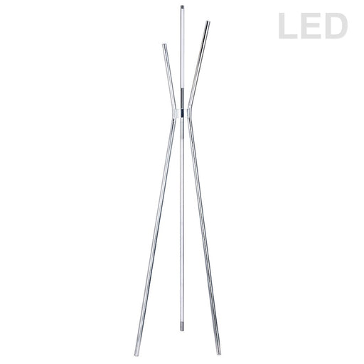 Dainolite Cerena 60in 4-Light LED Floor Lamp | Contemporary Polished Chrome Metal | Living Room & Bedroom Ambient Light | Model CER-3LEDF-PC