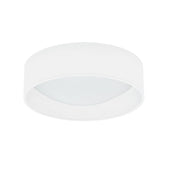 Dainolite CFLD-1114-198F 11in 1-Light LED Flush Mount | Contemporary Eggshell Fabric and Satin Chrome Steel | Bedroom | Model CFLD-1114-198F