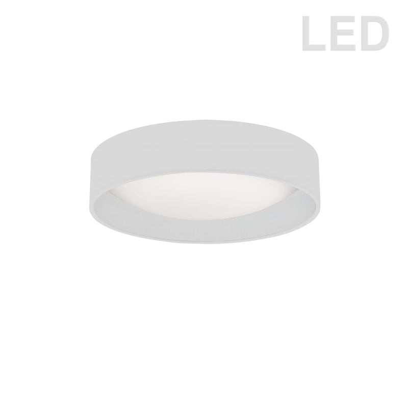 Dainolite CFLD-1114-790 11in 1-Light Flush Mount | White Fabric and Satin Chrome Acrylic | Bathroom & Kitchen | 11 x 11 x 3 in | Model CFLD-1114-790