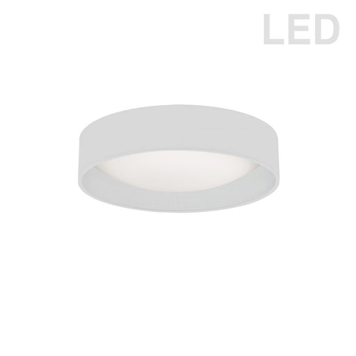 Dainolite CFLD-1114-790 11in 1-Light Flush Mount | White Fabric and Satin Chrome Acrylic | Bathroom & Kitchen | 11 x 11 x 3 in | Model CFLD-1114-790