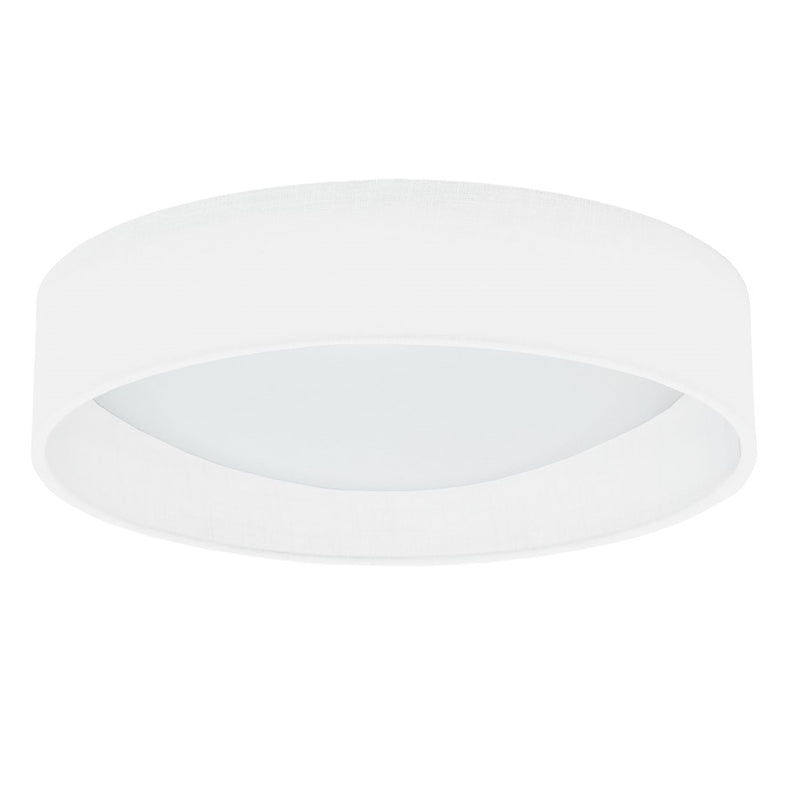 Dainolite 15in 1-Light LED Flush Mount | Eggshell Fabric Shade with Satin Chrome Base | Bedroom & Hallway | 15 x 15 x 3 in | Model CFLD-1522-198F
