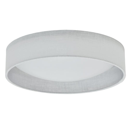 Dainolite 15in 1-Light LED Flush Mount | White Fabric Shade with Satin Chrome Base | Bedroom & Hallway | 15 x 15 x 3 in | Model CFLD-1522-2400