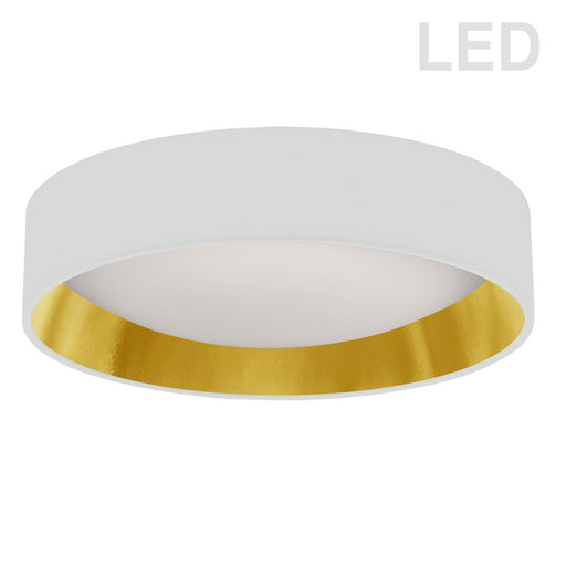 Dainolite CFLD-1522-692 15in 1-Light Flush Mount | Modern White/Gold Fabric and Polished Chrome Acrylic | Bedroom & Hallway | 15 x | Model CFLD-1522-692