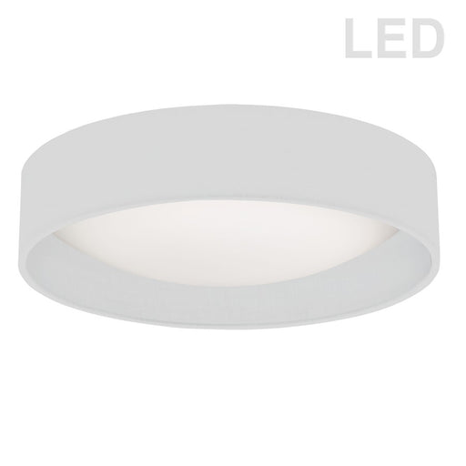 Dainolite CFLD-1522 15in 1-Light Flush Mount | White Fabric and Satin Chrome Acrylic | Bathroom & Kitchen | 15 x 15 x 3 in | Model CFLD-1522-790