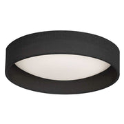 Dainolite CFLD-1522 15in 1-Light Flush Mount | Black Fabric and Satin Chrome Steel | Bedroom & Hallway | 15 x 15 x 3 in | Model CFLD-1522-797