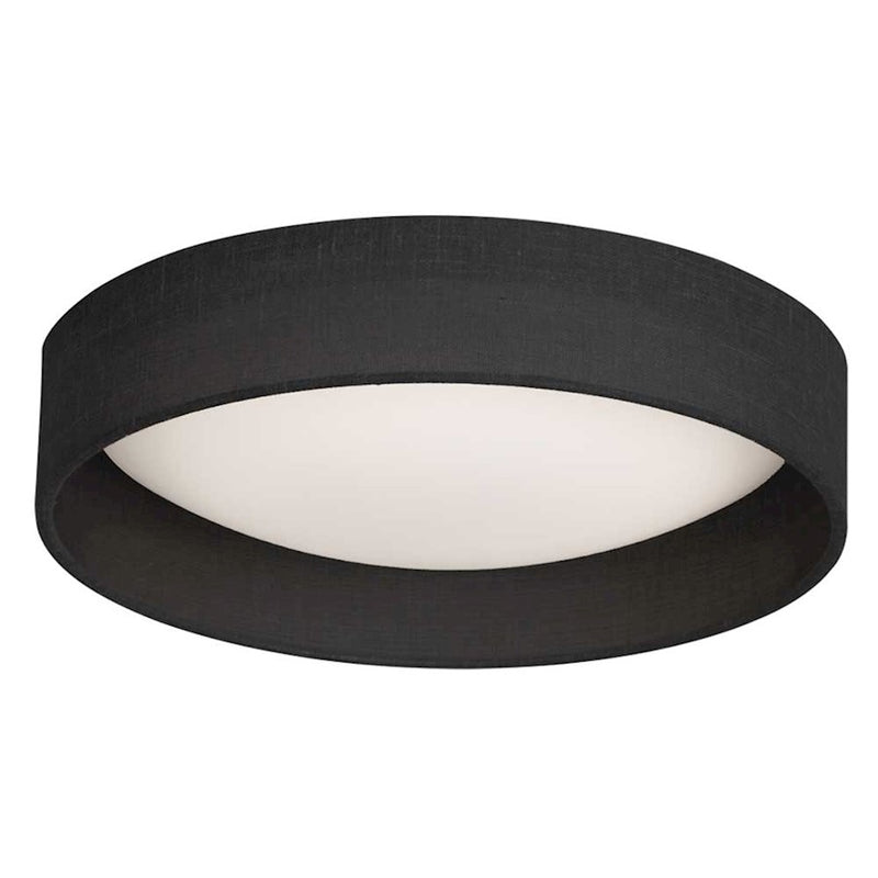 Dainolite CFLD-1522 15in 1-Light Flush Mount | Black Fabric and Satin Chrome Steel | Bedroom & Hallway | 15 x 15 x 3 in | Model CFLD-1522-797