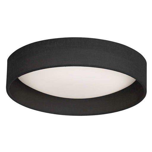 Dainolite CFLD-1522 15in 1-Light Flush Mount | Black Fabric and Satin Chrome Steel | Bedroom & Hallway | 15 x 15 x 3 in | Model CFLD-1522-797