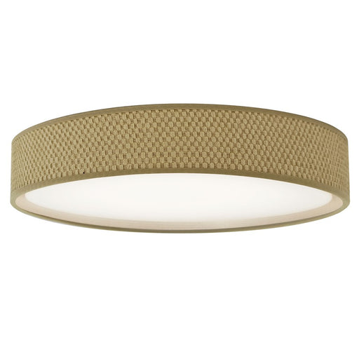 Dainolite Corinne 15in 1-Light Flush Mount | Natural Seagrass and White Acrylic | Bedroom & Hallway | 15 x 15 x 3 in | Model CFLD-1522-NAT