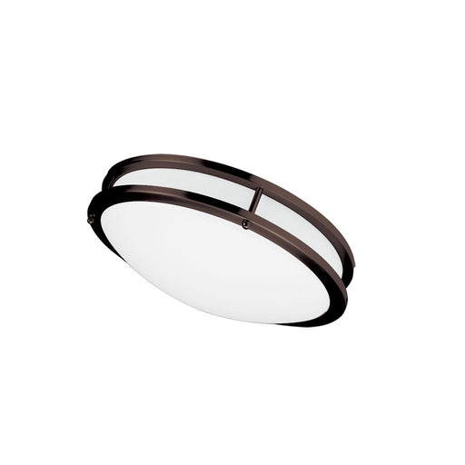 Dainolite LED 12in 1-Light Flush Mount | Bronze and White Plastic/Metal | Kitchen & Hallway | 12 x 12 x 4 in | Model CFLED-C1218-BZ