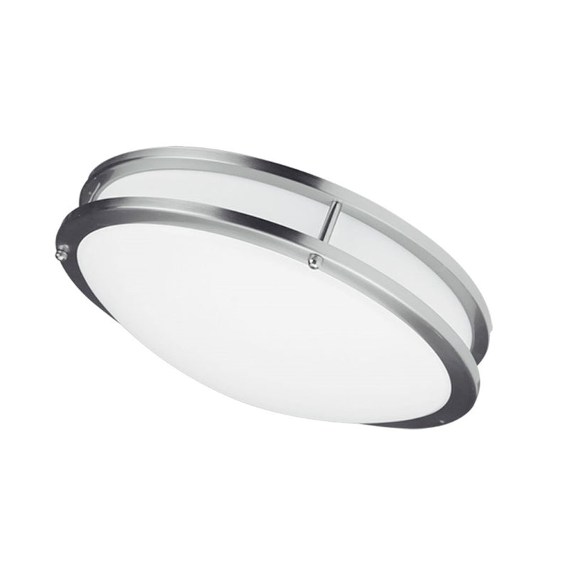 Dainolite LED 16in 1-Light Flush Mount | Satin Chrome and White Acrylic | Bedroom & Hallway | 16 x 16 x 4.25 in, 26W Dimmable | Model CFLED-C1626-SC