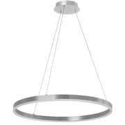 Dainolite Circulo 24in 1-Light Chandelier | Modern Silver and White Acrylic | Kitchen Island & Dining Room | Model CIR-2434C-5CCT-SV