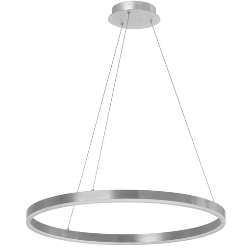 Dainolite Circulo 24in 1-Light Chandelier | Modern Silver and White Acrylic | Kitchen Island & Dining Room | Model CIR-2434C-5CCT-SV