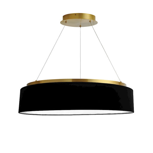 Dainolite Circulo 26in 1-Light Chandelier | Modern Black Fabric and Aged Brass Metal | Dining Room & Kitchen Island | 26 x 26 x | Model CIR-2634C-AGB-797