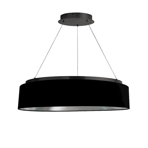 Dainolite Circulo 26in 1-Light Chandelier | Modern Black Fabric and Matte Black Metal | Dining Room & Kitchen Island | 26 x 26 x | Model CIR-2634C-MB-697