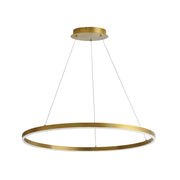 Dainolite Circulo 32in 1-Light Chandelier | Modern Aged Brass Metal and White Acrylic | Dining Room & Foyer | Model CIR-3263C-5CCT-AGB