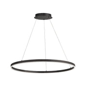 Dainolite Circulo 32in 1-Light Chandelier | Modern Matte Black Metal and White Acrylic | Dining Room & Foyer | Model CIR-3263C-5CCT-MB