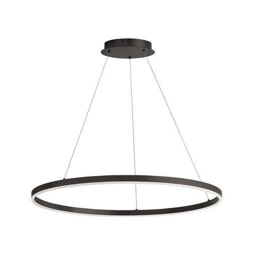 Dainolite Circulo 32in 1-Light Chandelier | Modern Matte Black Metal and White Acrylic | Dining Room & Foyer | Model CIR-3263C-5CCT-MB