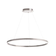 Dainolite Circulo 32in 1-Light Chandelier | Modern Silver and White Acrylic | Dining Room & Foyer | 4725 Lumens, 5CCT | Model CIR-3263C-5CCT-SV