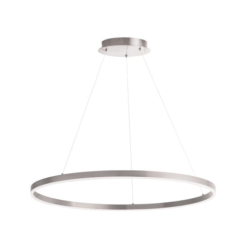 Dainolite Circulo 32in 1-Light Chandelier | Modern Silver and White Acrylic | Dining Room & Foyer | 4725 Lumens, 5CCT | Model CIR-3263C-5CCT-SV