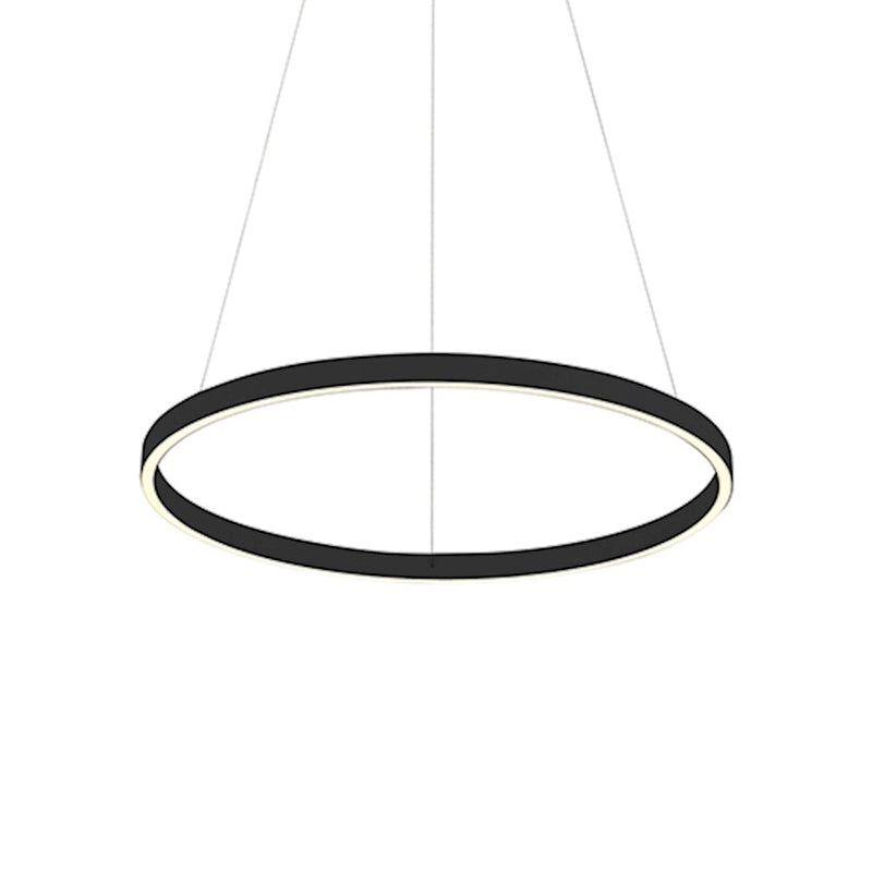Dainolite Circulo 63in 1-Light Chandelier | Modern Matte Black and White Acrylic | Dining Room & Foyer | 4725 Lumens, 3000K | Model CIR-3263C-MB