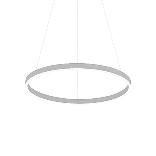 Dainolite Circulo 63in 1-Light Chandelier | Modern Silver and White Acrylic | Dining Room & Foyer | 4725 Lumens, 3000K, Dimmable | Model CIR-3263C-SV