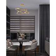 Dainolite Circulo 32in 1-Light Color Change LED Chandelier | Modern Aged Brass and White Acrylic | Dining Room & Foyer | Model CIR-3397C-5CCT-AGB